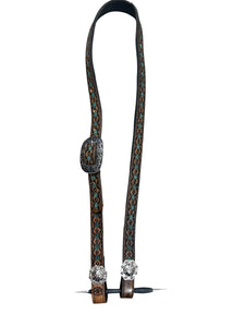 Hand painted and tooled  leather Headstall horse size