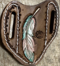 Hand tooled and painted pancake knife sheath