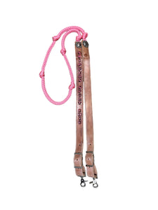 Personalized Barrel Reins leather and paracord , Round with grip knots...You choose color and length