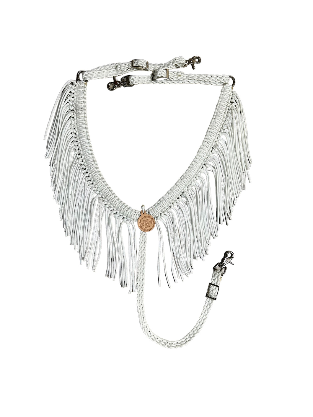 White fringe breast collar