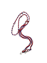 Red white and blue Barrel Reins, Round with grip knots