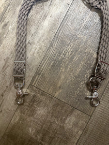 Fancy wither strap in tan with rose quartz