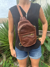 Leather small sling bag