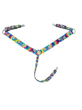 Tie dye breast collar nylon horse size
