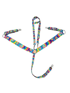 Tie dye  print  tack set breast collar nylon horse size