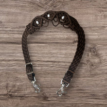 Fancy wither strap in brown with rhinestones