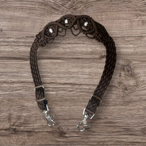 Fancy wither strap in brown with rhinestones