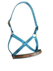 Personalized blue Nylon cow halter all sizes.
