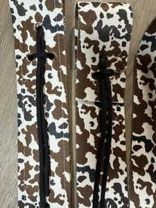 Cow print cinch strap