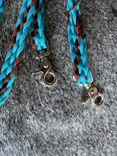 bitless fringe Tack set neon turquoise and brown.