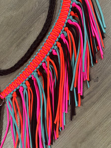 Fringe tack set black, hot pink, neon orange, and turquoise