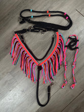 Fringe tack set black, hot pink, neon orange, and turquoise