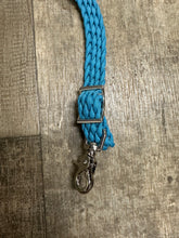 Fancy wither strap in neon turquoise with rhinestones