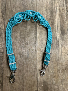 Fancy wither strap in turquoise with rhinestones