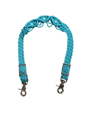 Fancy wither strap in turquoise with rhinestones