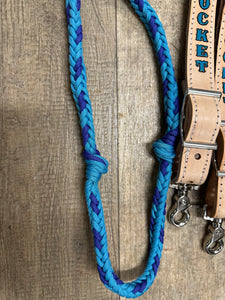 Personalized Barrel Reins leather and paracord , Round with grip knots...You choose color and length