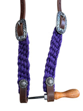 One ear mule tape and leather bridle with conchos and Jeremiah Watt hardware