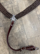 horse breast collar mule tape in brown with leather tugs conchos and Jeremiah Watt hardware