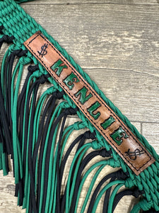 Personalized leather and paracord fringe breast collar  horse tack