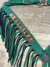 Personalized leather and paracord fringe breast collar  horse tack