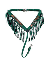 Personalized leather and paracord fringe breast collar  horse tack