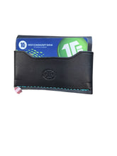 Cardholder unisex leather minimalist card wallet black