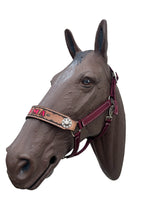 PERSONALIZED burgundy nylon horse halter