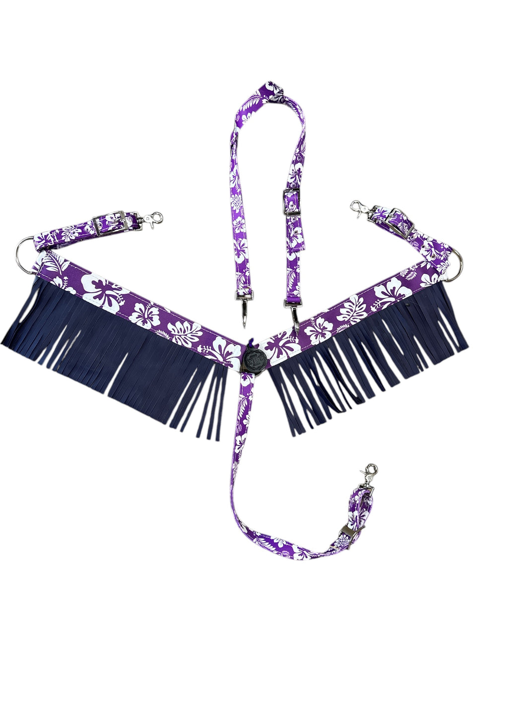 purple Aloha  fringe tack set breast collar nylon horse size