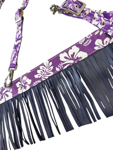 purple Aloha  fringe tack set breast collar nylon horse size