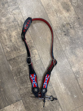 Painted confederate  leather one ear headstall  with conchos  horse size