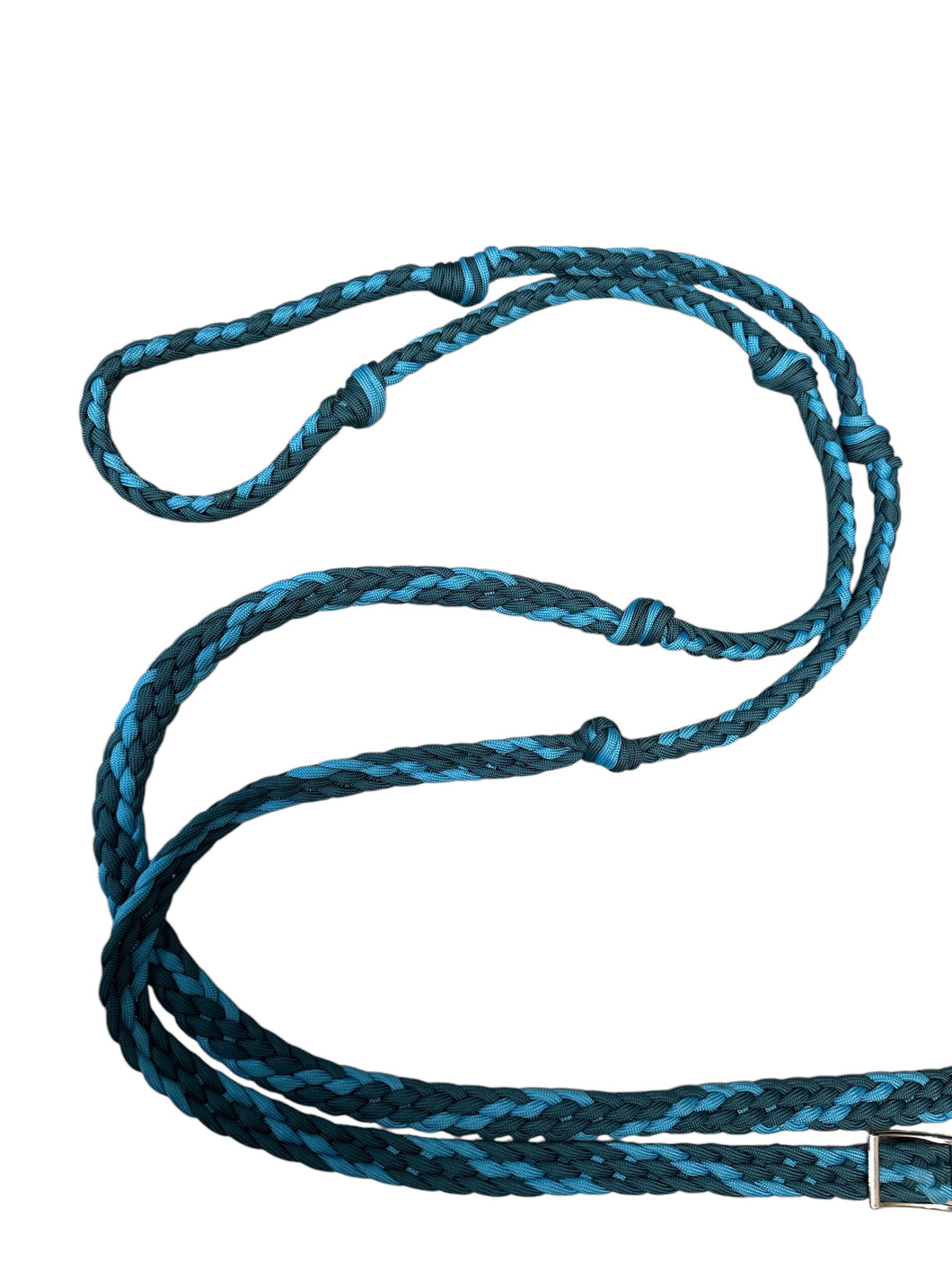 Sale  8’ reins teal and turquoise with grip knots