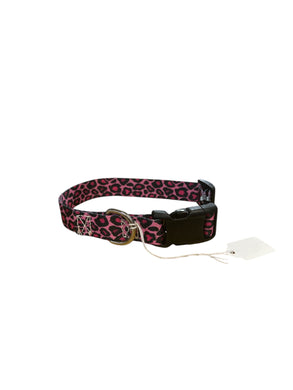 Sale M dog collar pink cheetah