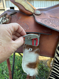 Hoof pick holder cowhide