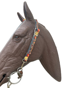 One Ear Headstall halloween  print with quick change clips  horse size