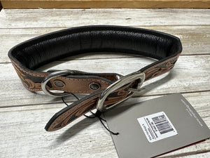 Hand tooled leather dog collar