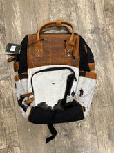 Cowhide diaper bag backpack