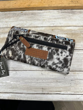 Myra dark brown and white cowhide womens wallet