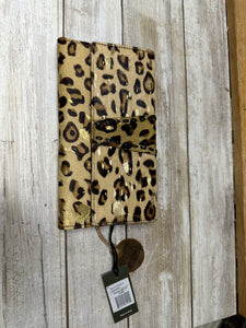 Myra cowhide womens crocheted wallet cheetah