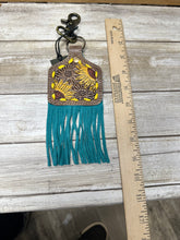 Myra hand tooled and painted  sunflower key fob