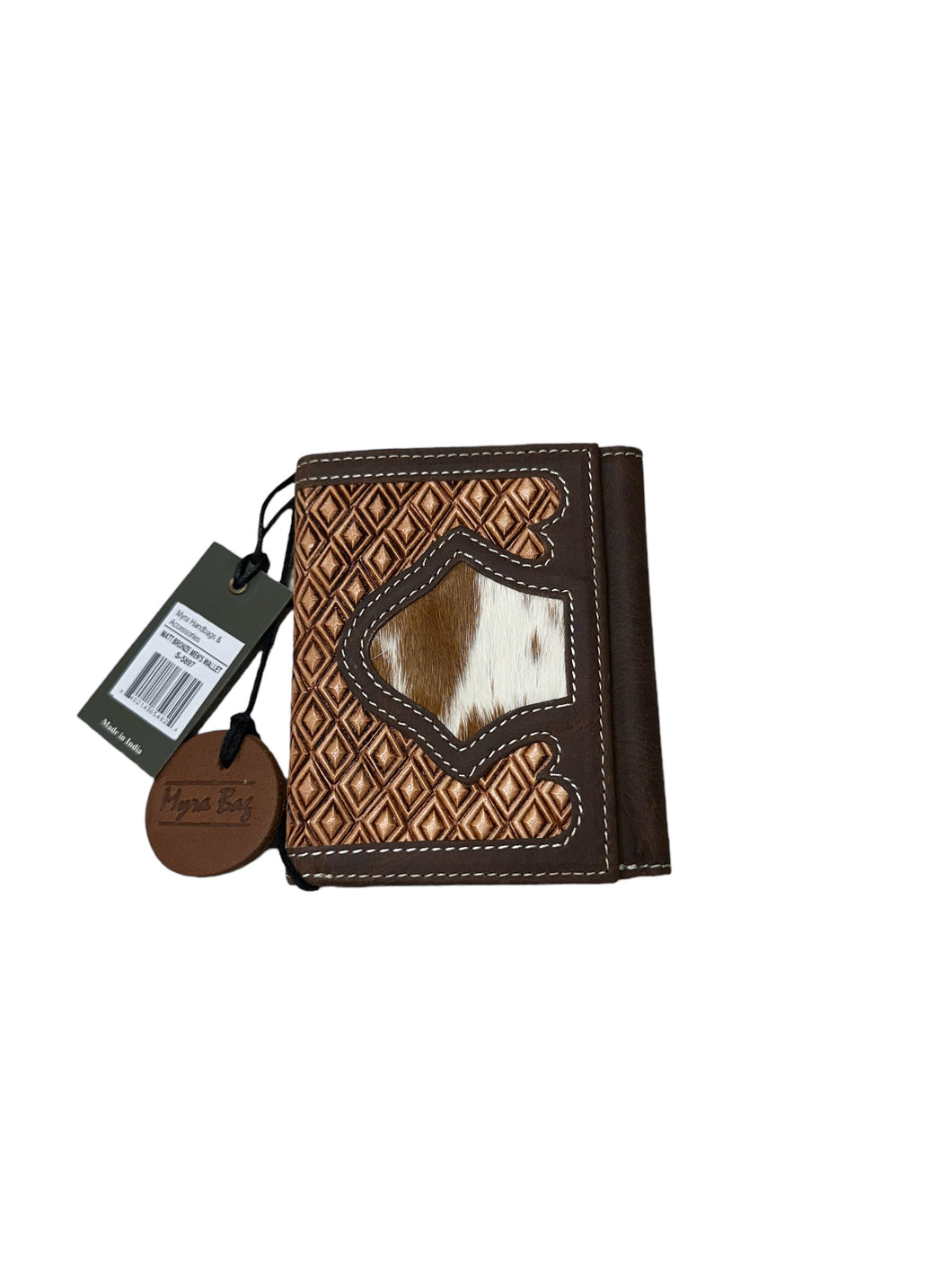 Men’s wallet brown leather with cowhide