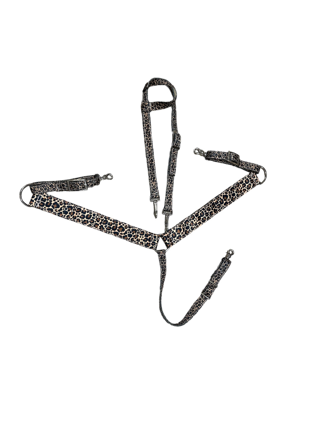 Cheetah print  tack set breast collar nylon horse size