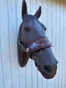 Personalized snail bronc noseband nylon horse halter