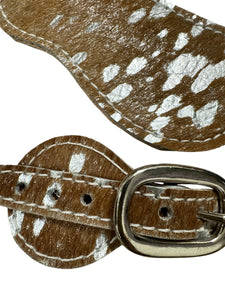 Silver and brown hair on spur straps