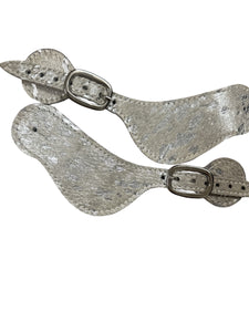 Silver and white  hair on spur straps