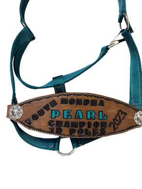 Custom award bronc noseband nylon horse halter