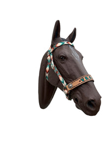 Horse Bitless bridle with personalized leather noseband