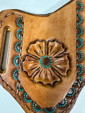 Hand tooled pancake knife sheath