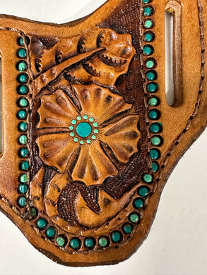 Hand tooled pancake knife sheath