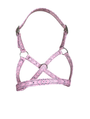 Nylon cow pink bandana halter all sizes
