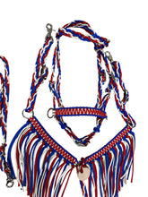 Red white and blue Pony Set-  with Bitless Bridle